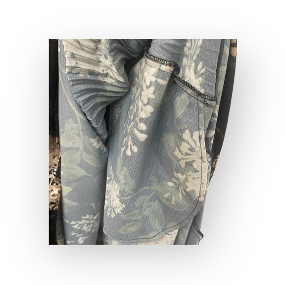 Vince ❀ Lilac Floral Micro Pleated Midi Dress ❀ Coastal Blue Floral Print ❀ Sml - Picture 11 of 16